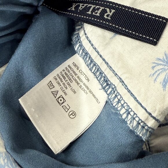 Tommy Cargo Shorts Men L Blue Elastic Patio Drawstring Relax Twill 8" - Picture 7 of 16